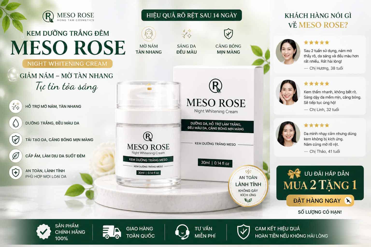 z7789357504771_d30f23c1bc571cf0e04620aad86b4470 Kem Dưỡng Đêm Meso Rose Chính Hãng