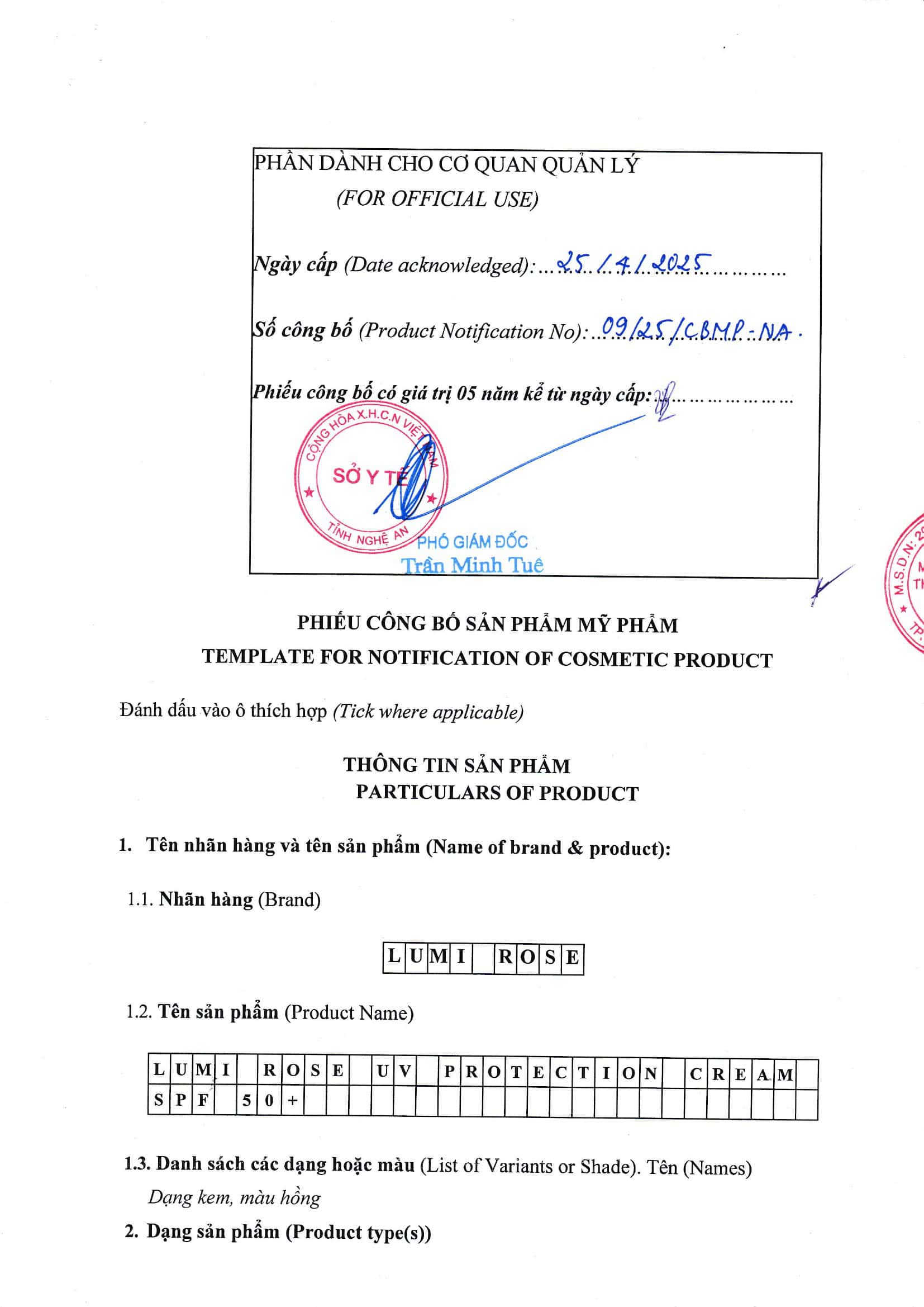 Giấy Công Bố