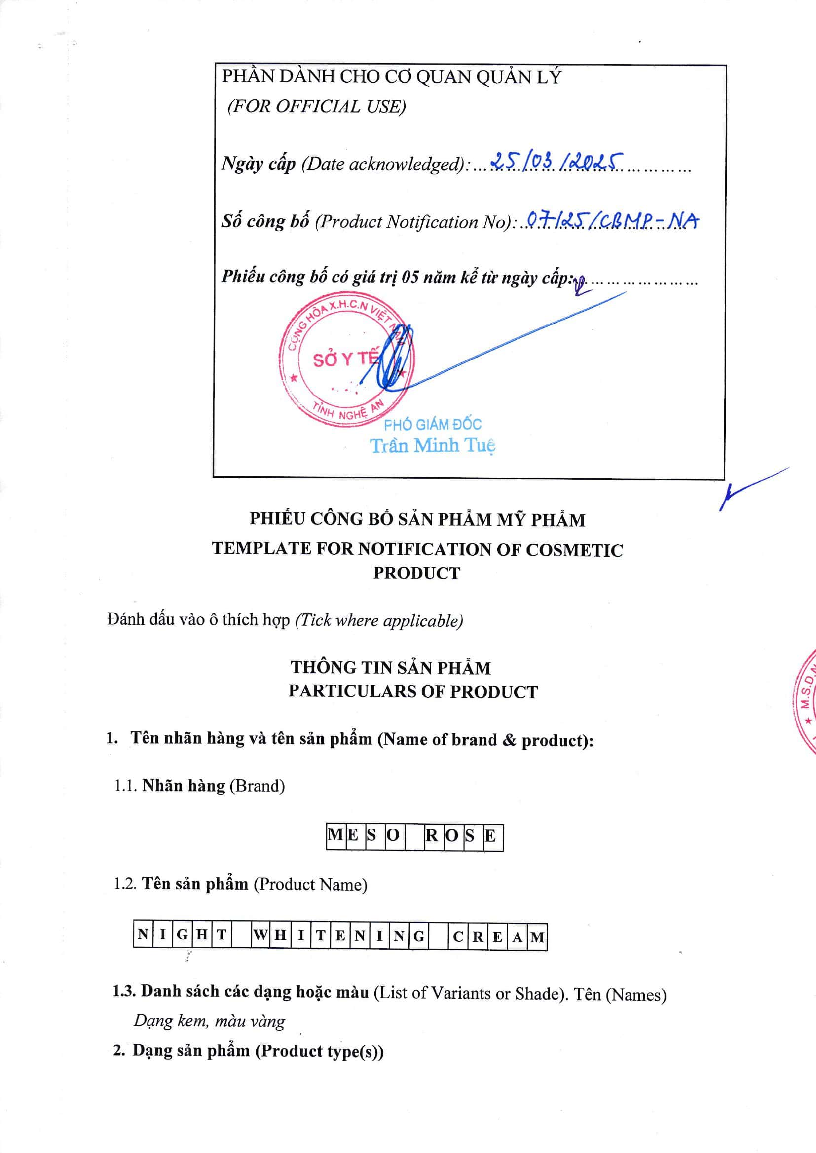 Giấy Công Bố