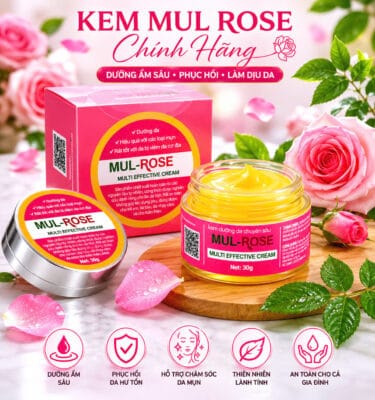 Kem Mul Rose chính hãng Hồng Tâm Cosmetics dưỡng ẩm hỗ trợ chăm sóc da mụn và da khô ráp