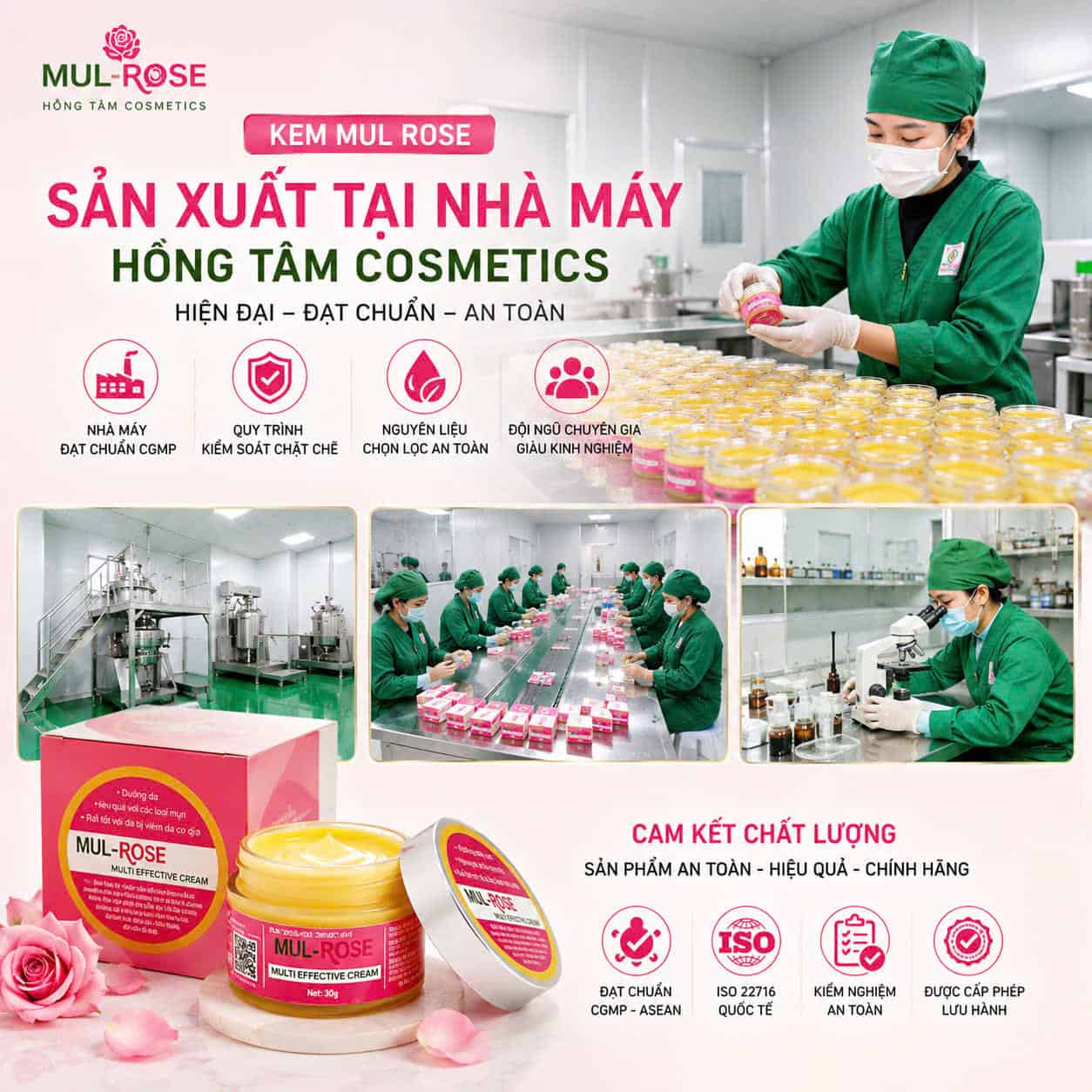 Nhà máy sản xuất mỹ phẩm Mul Rose Hồng Tâm Cosmetics